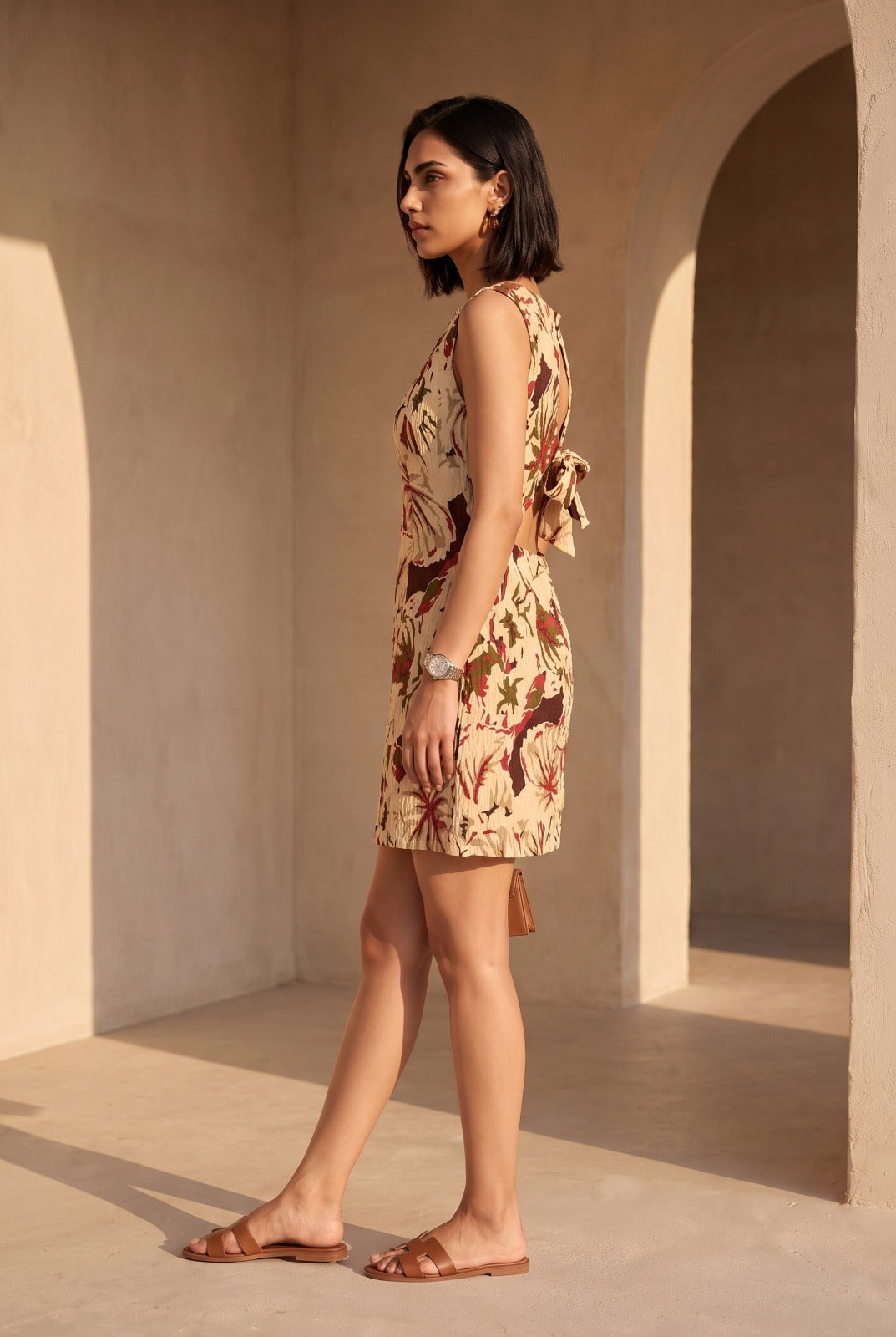 Floral backless dress