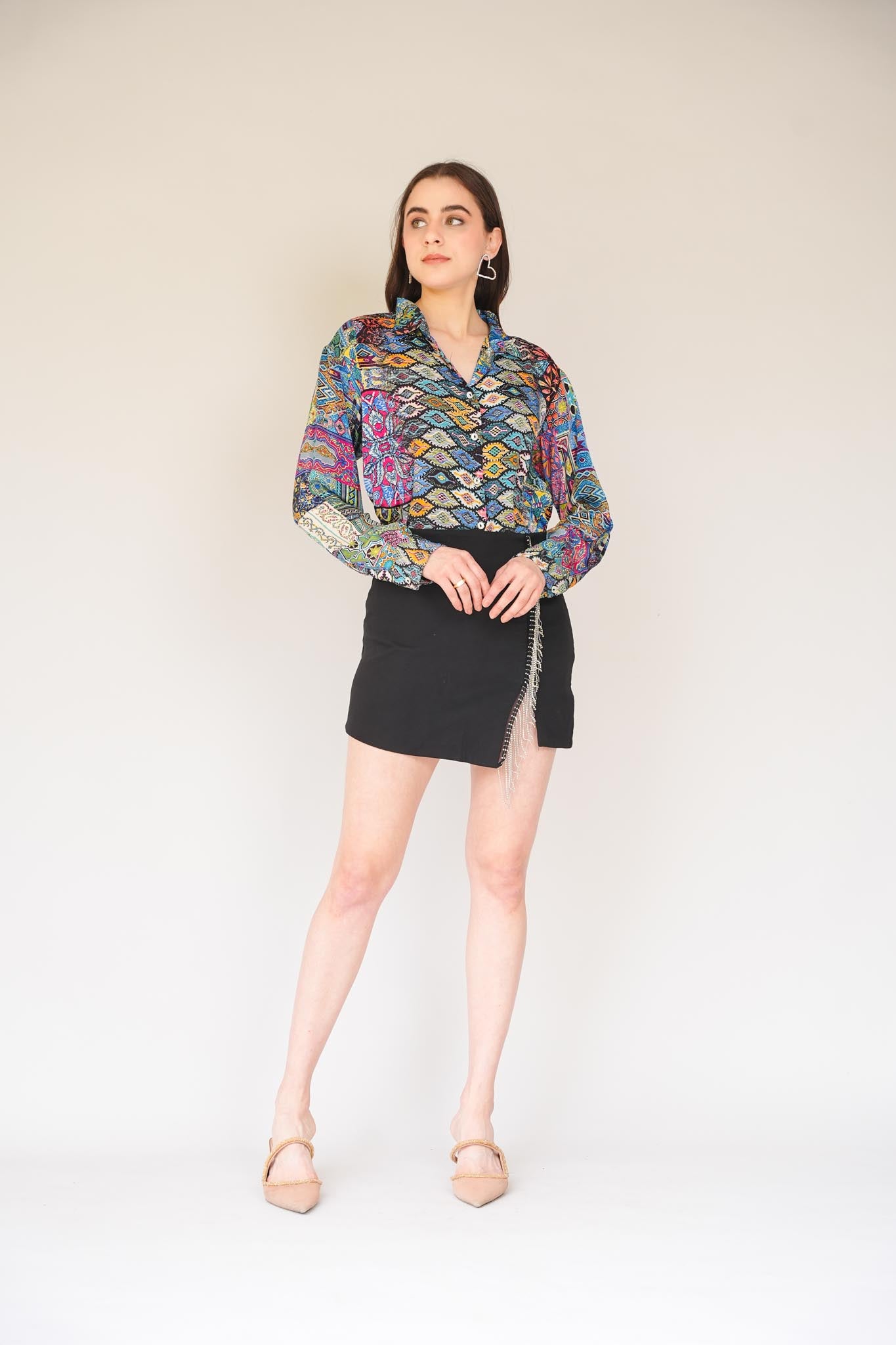 Printed Satin Shirt