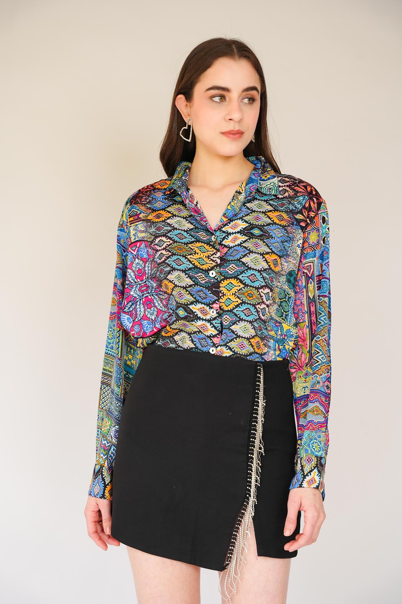 Printed Satin Shirt