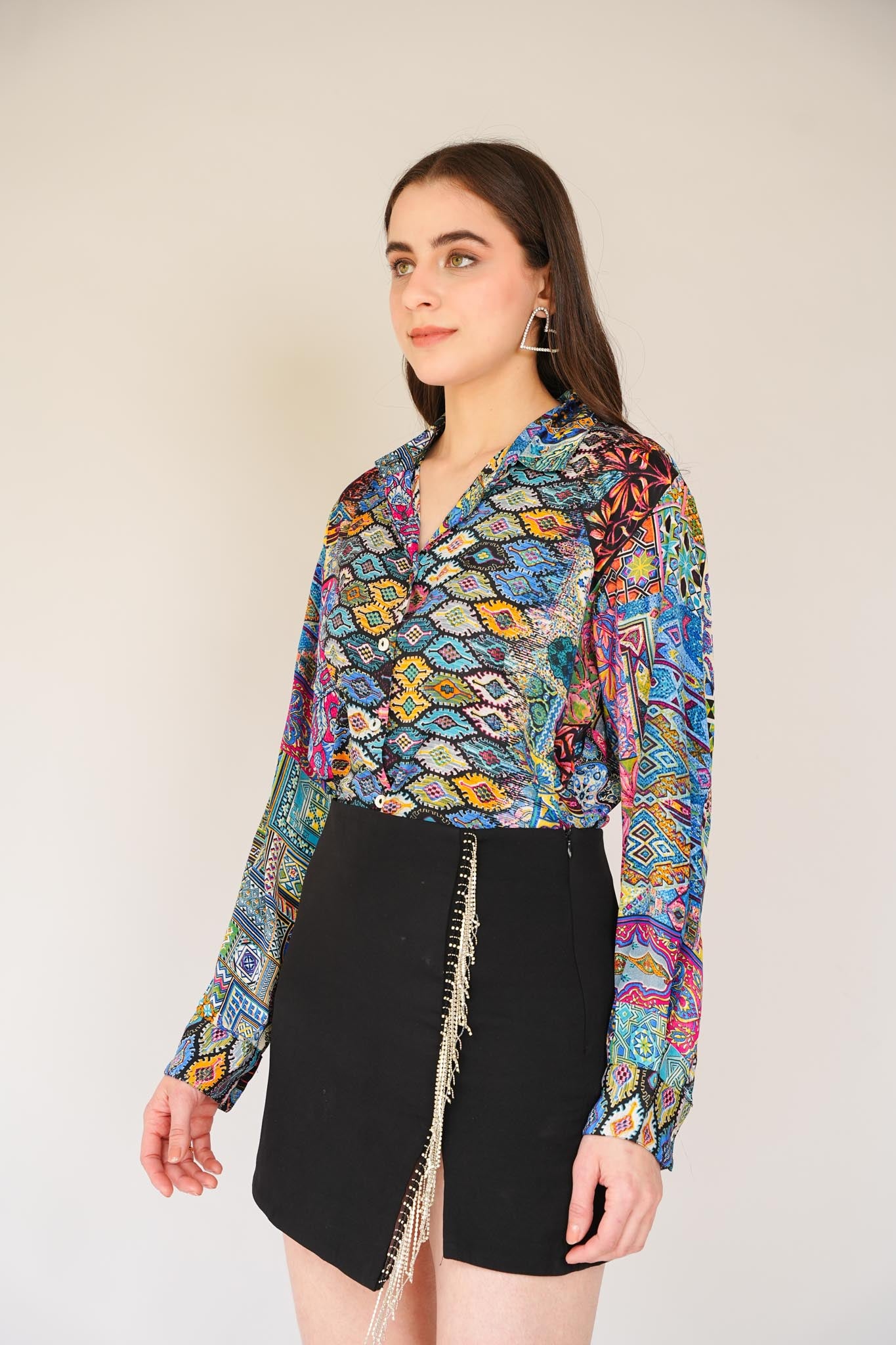 Printed Satin Shirt