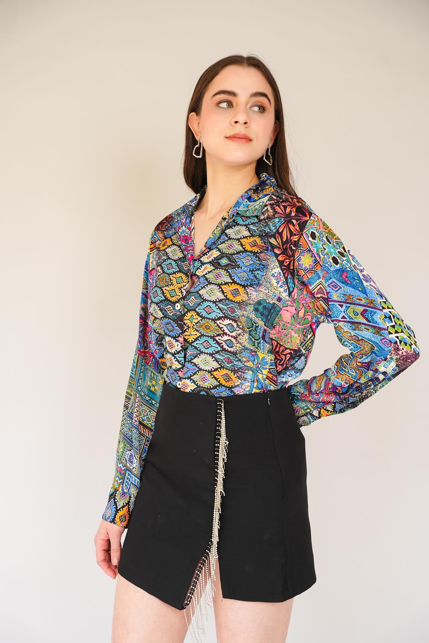 Printed Satin Shirt