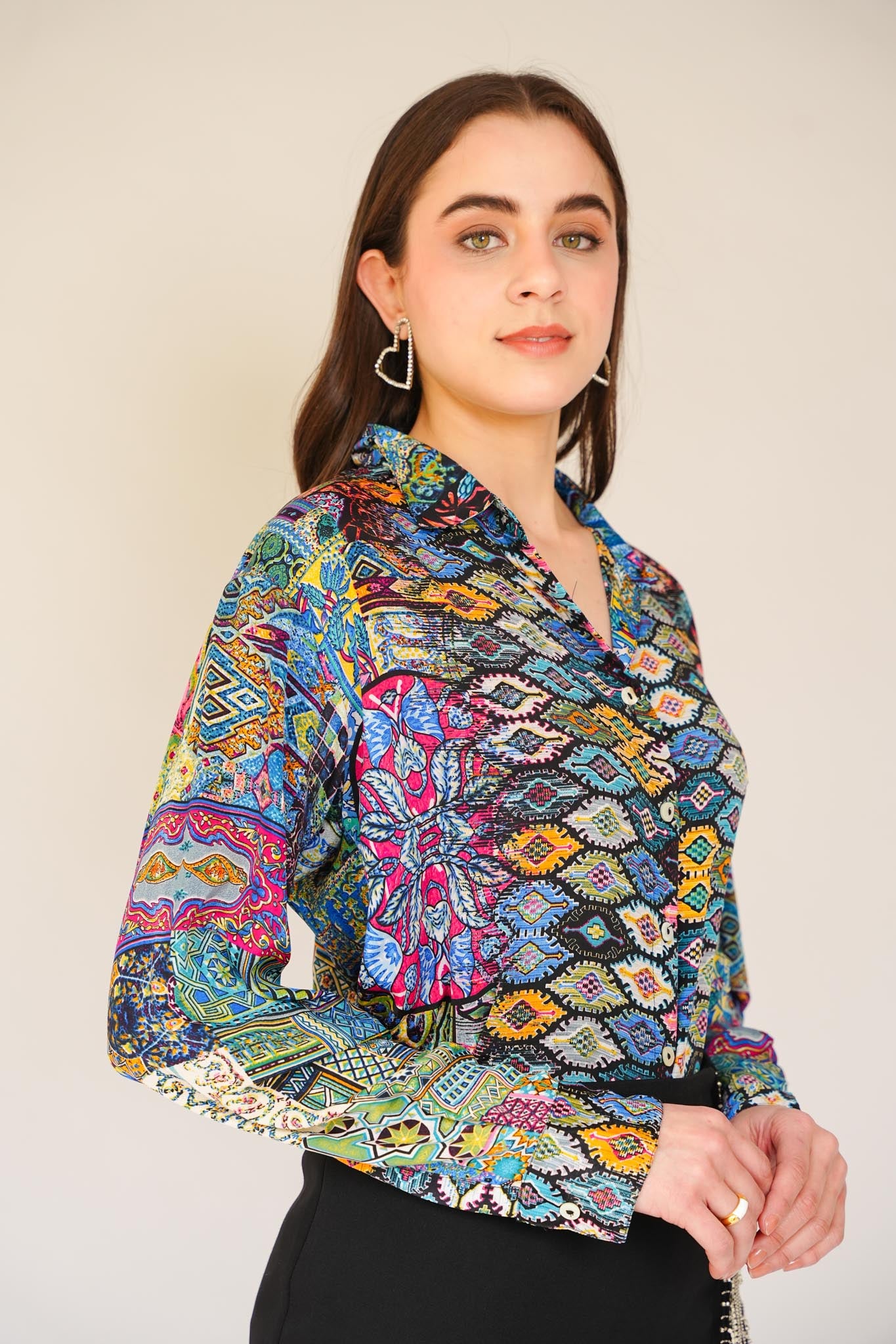 Printed Satin Shirt