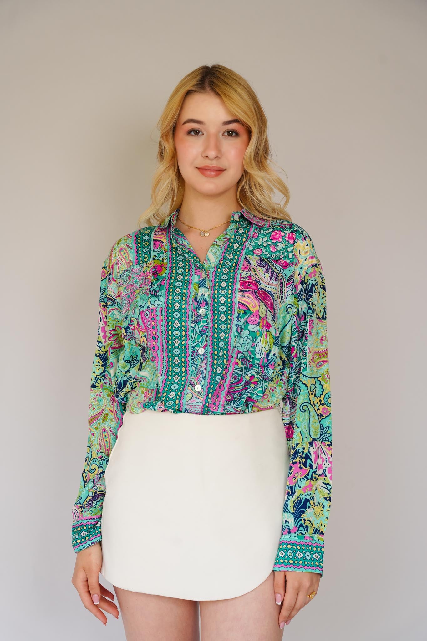 Printed Satin Shirt