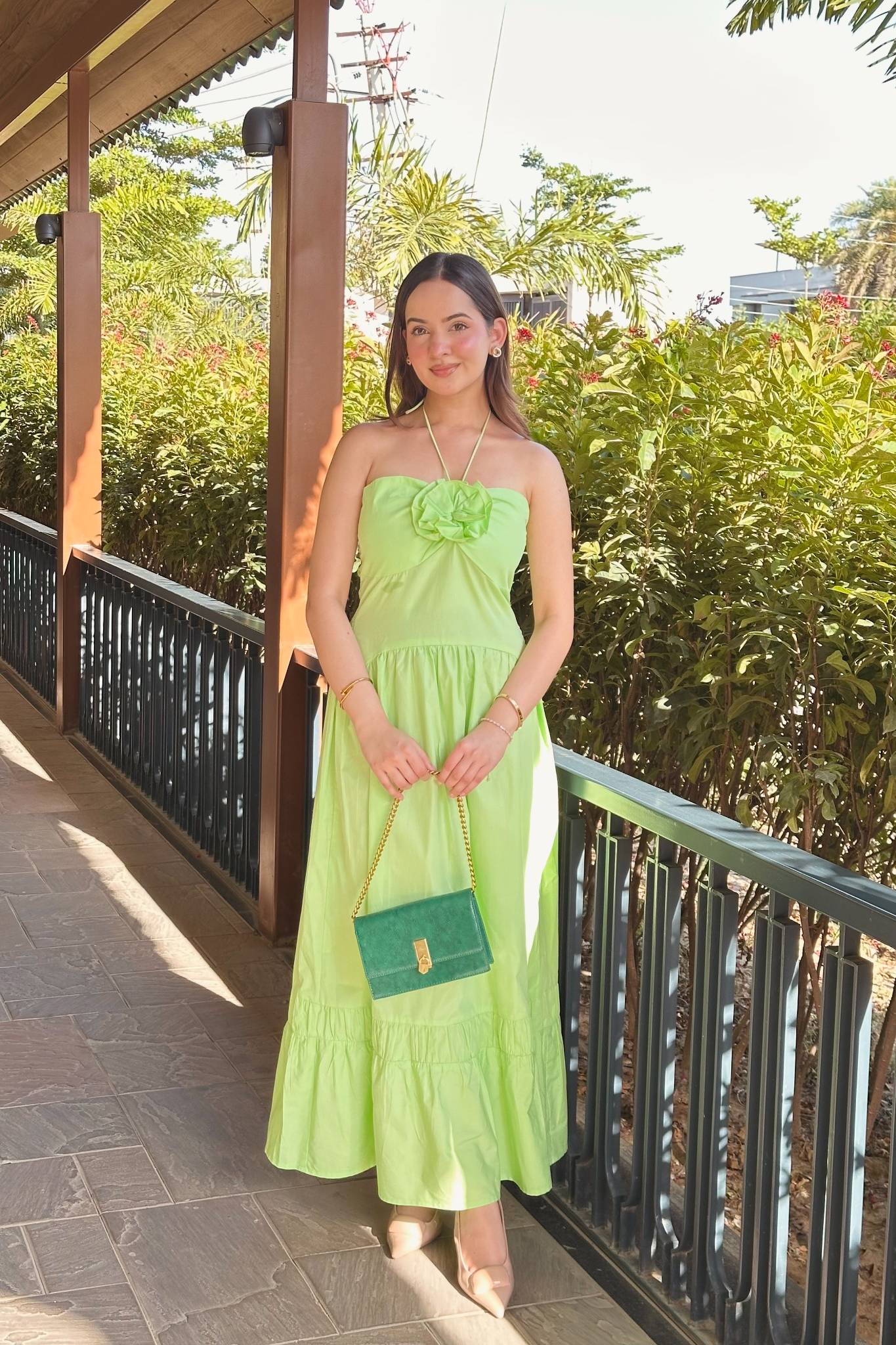 Maxi with flower detailing