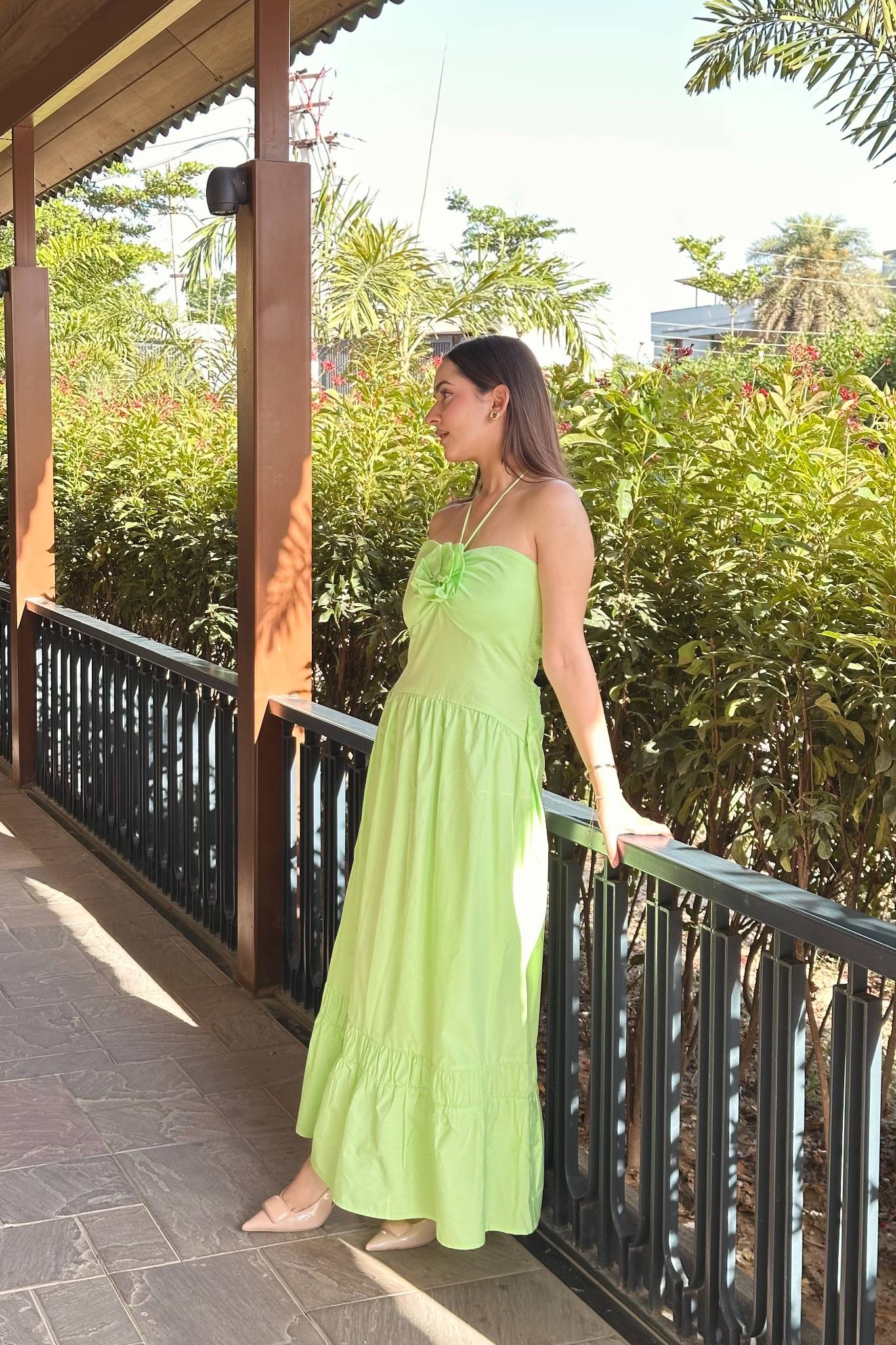 Maxi with flower detailing