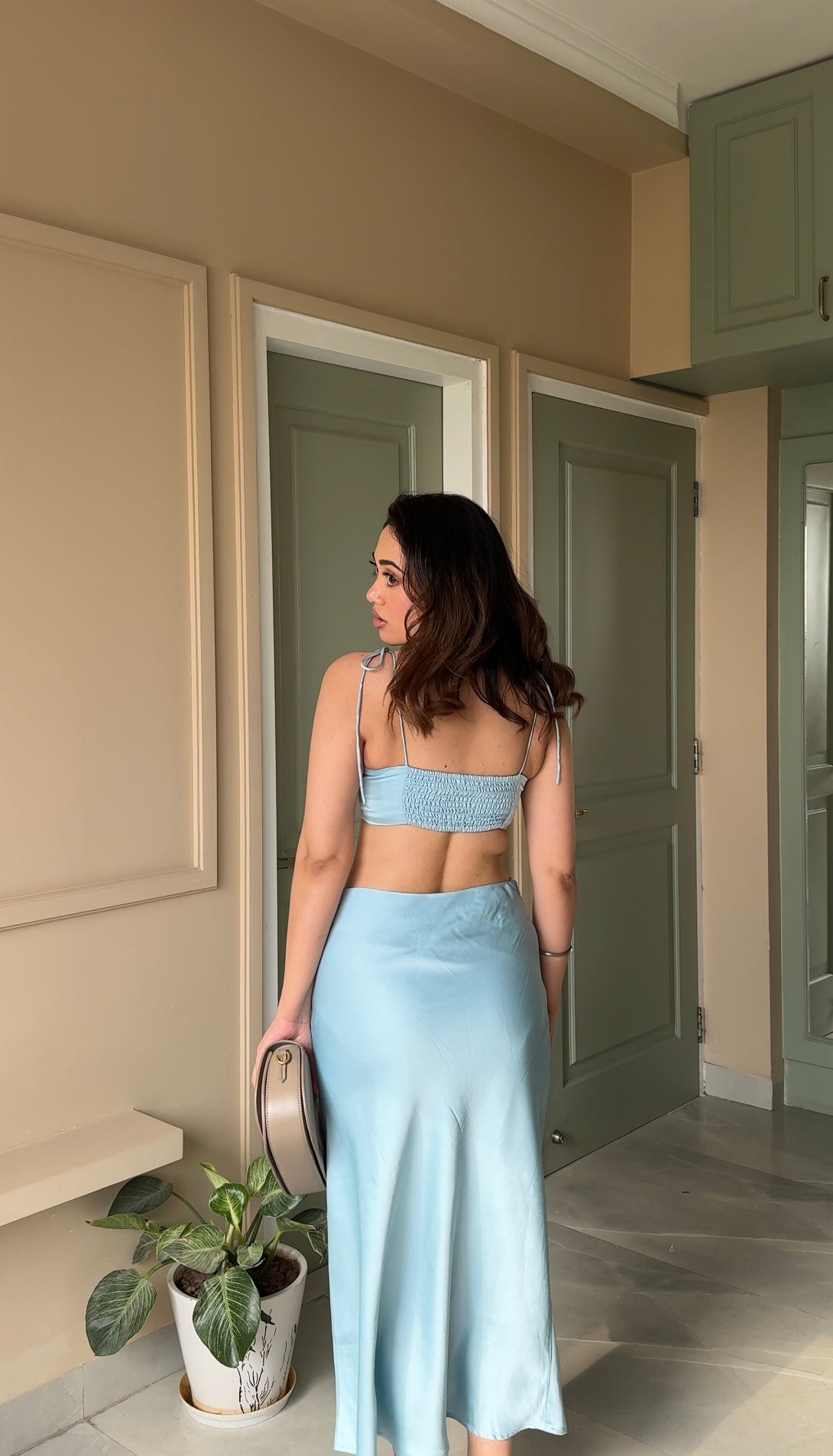 Nile Satin Co-ord Set | Blue