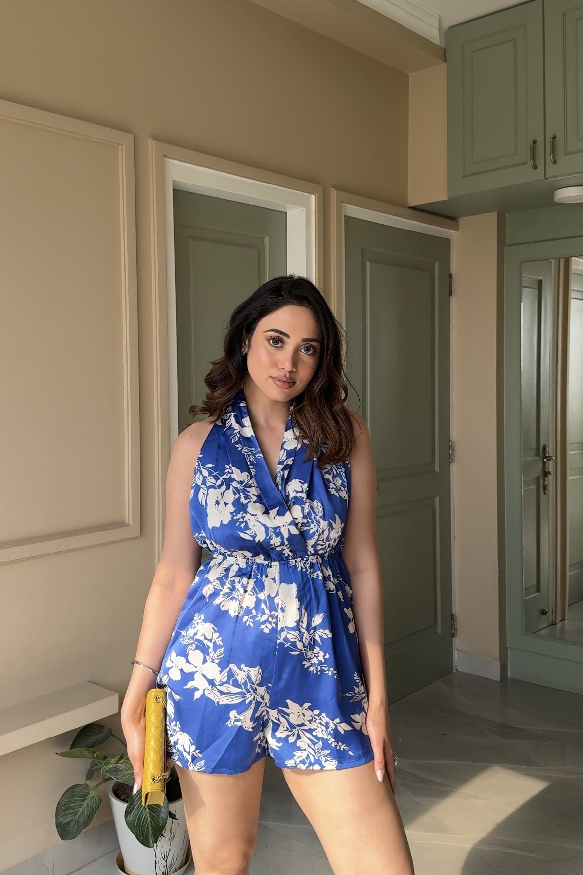 Satin Printed Playsuit