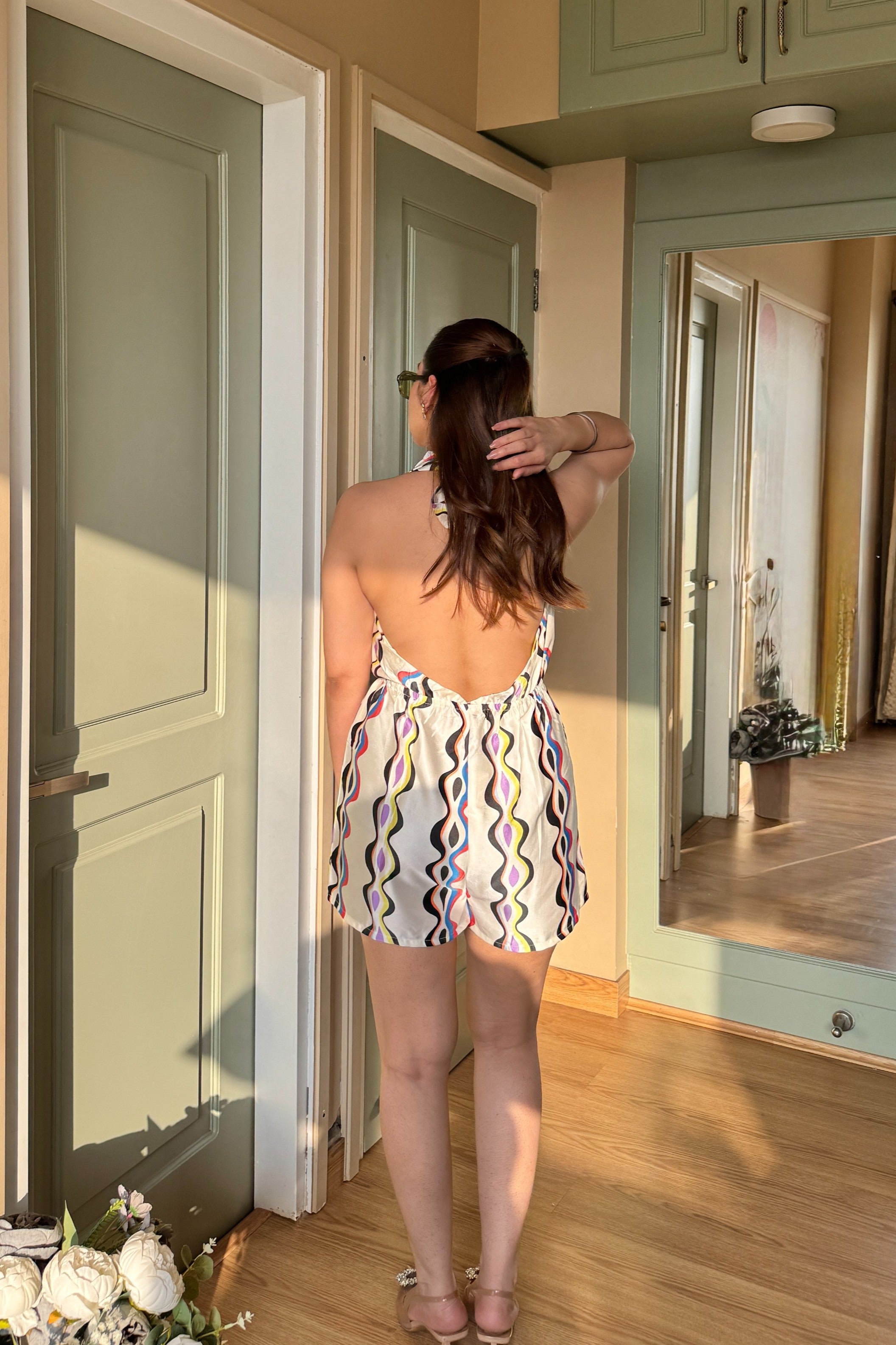 Backless Printed Playsuit