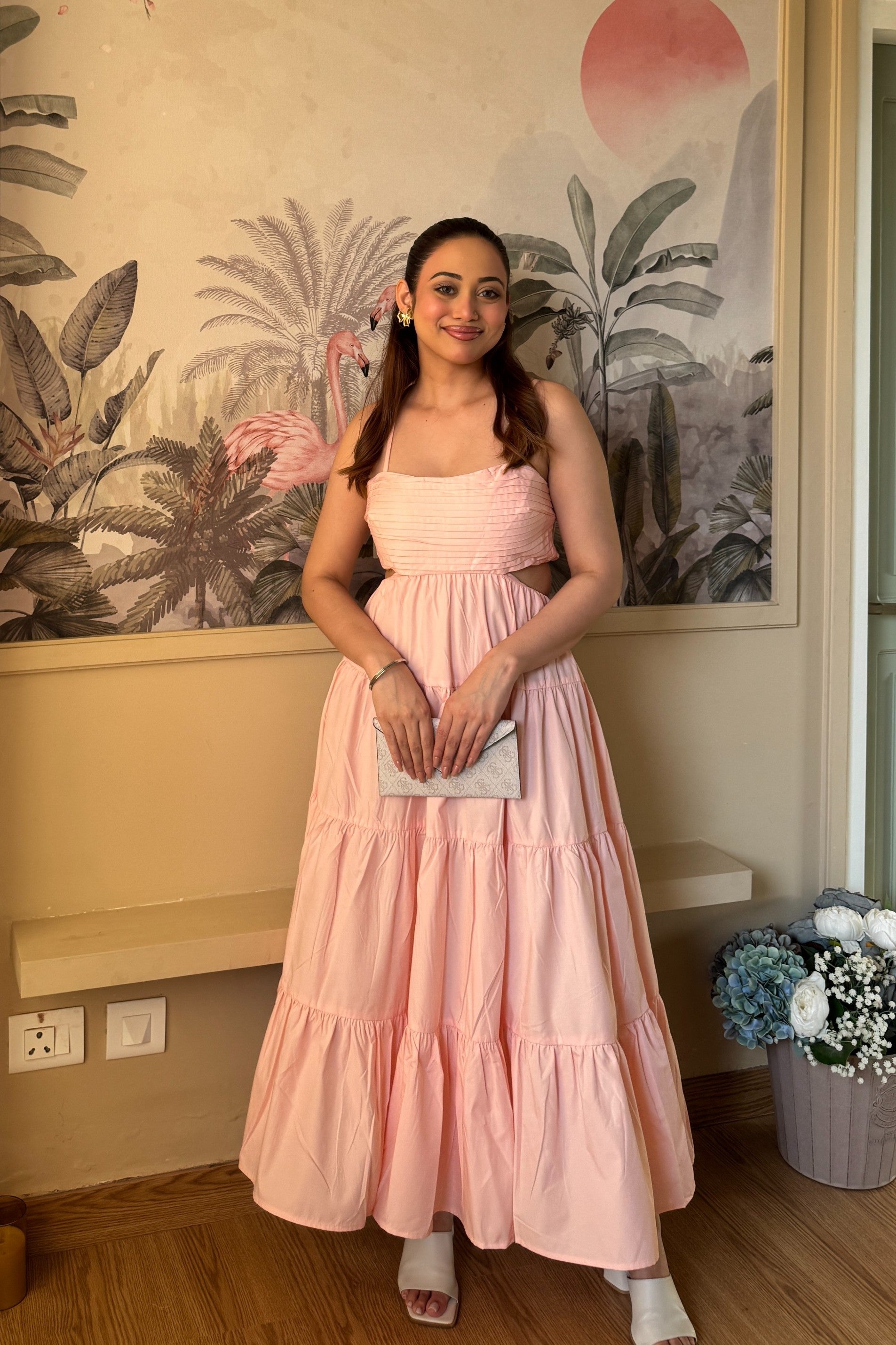 Maxi Dress With Cut-out| Pink