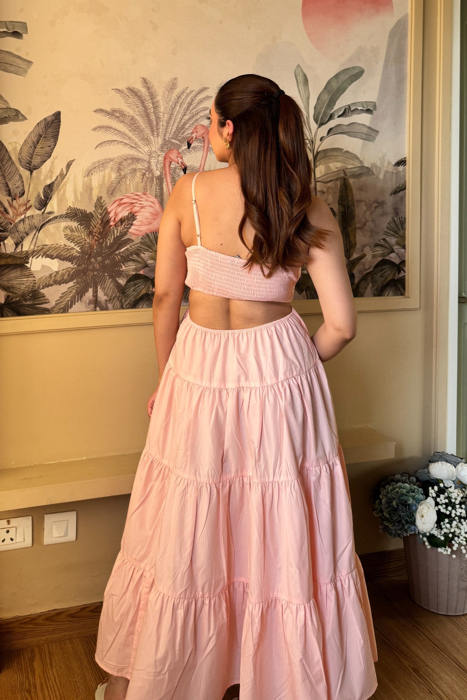 Maxi Dress With Cut-out| Pink