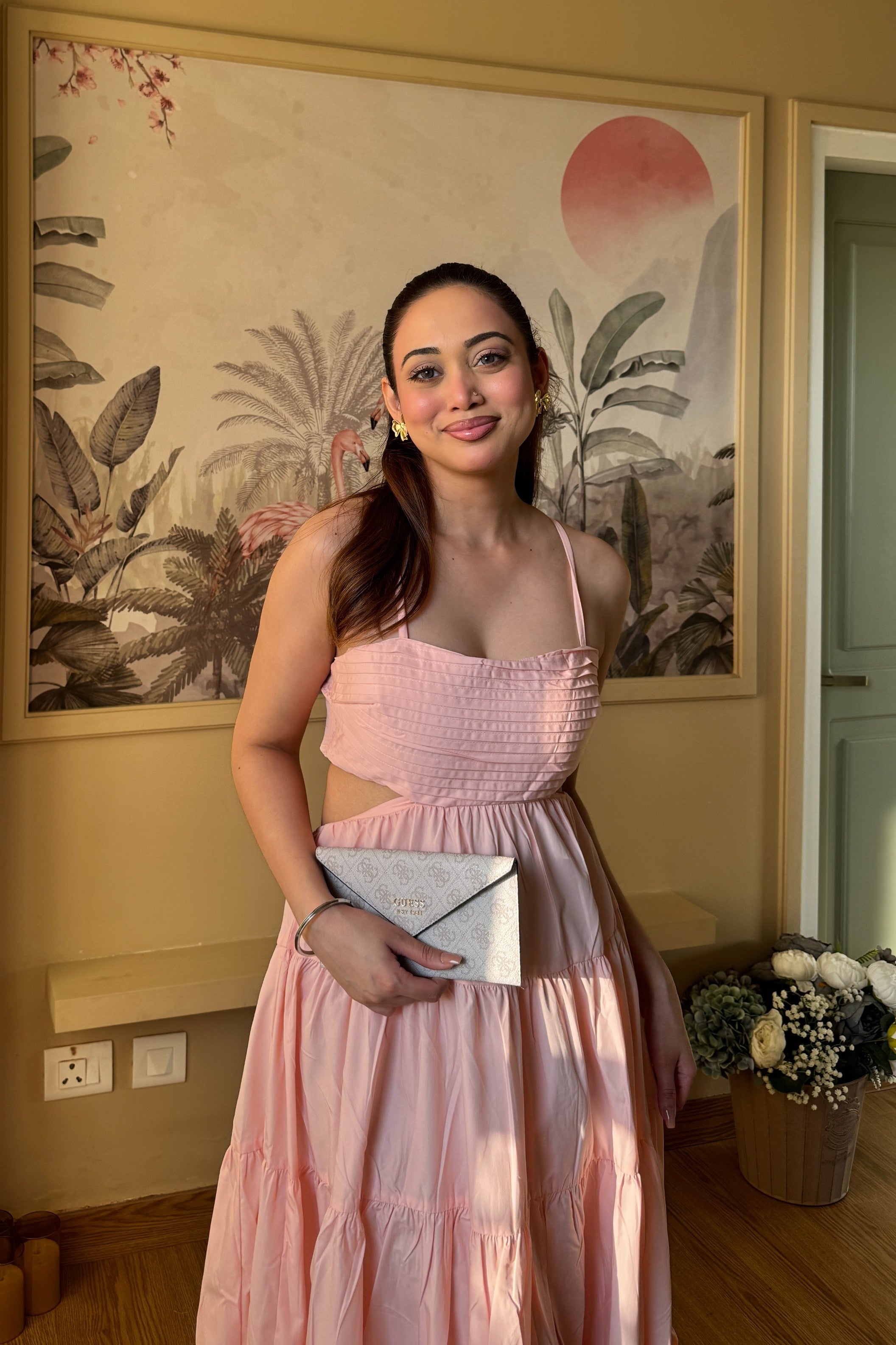 Maxi Dress With Cut-out| Pink