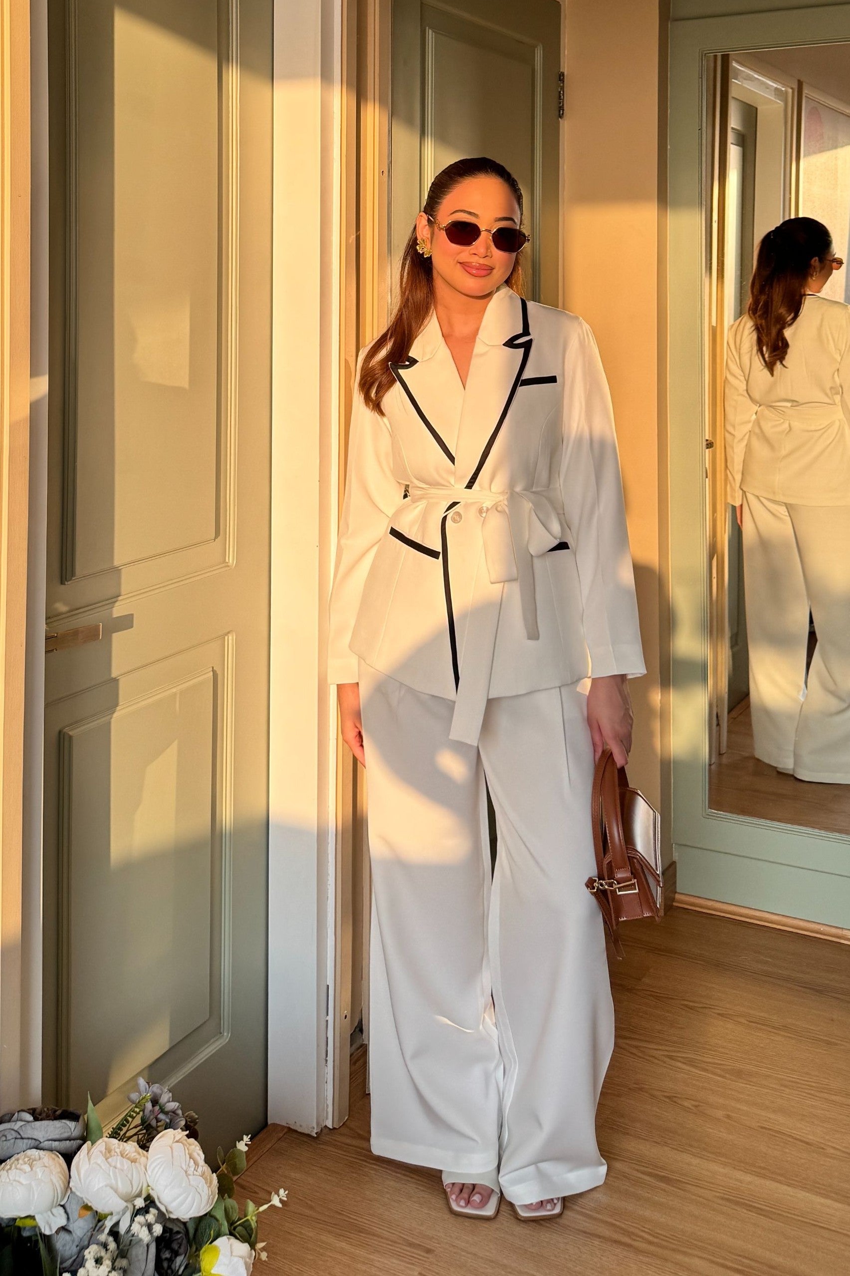 Elina Blazer Co-ord Set | White