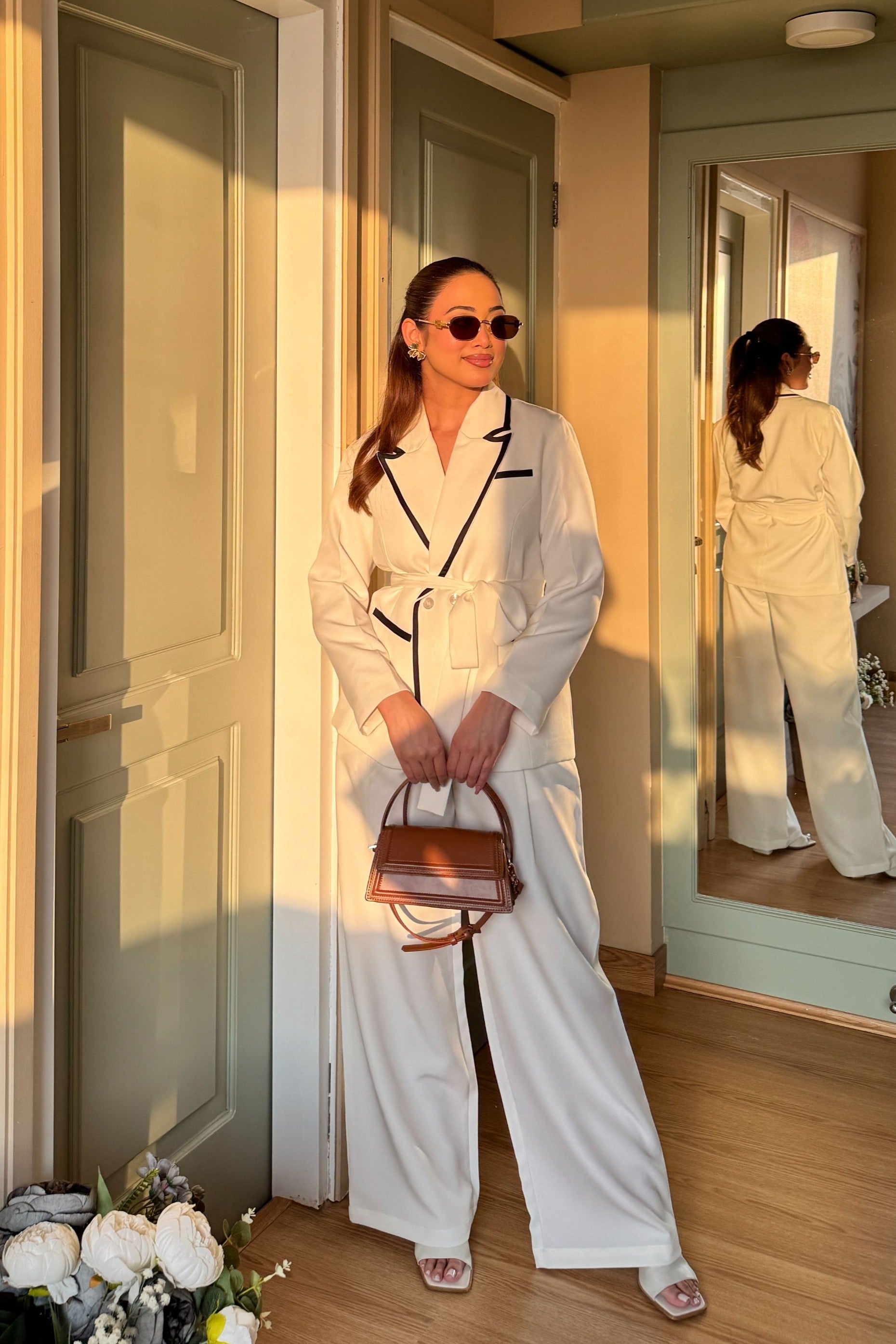 Elina Blazer Co-ord Set | White