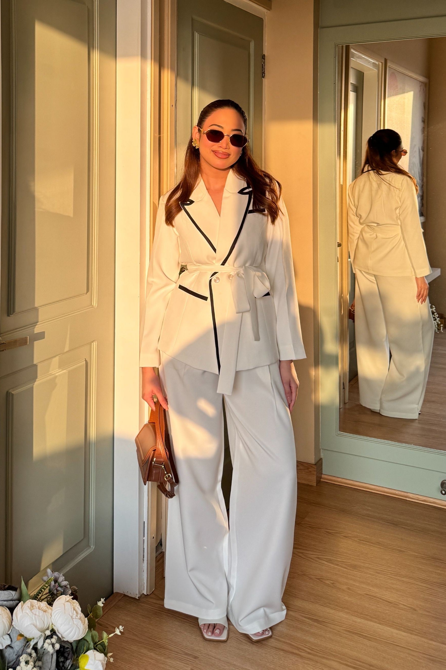 Elina Blazer Co-ord Set | White