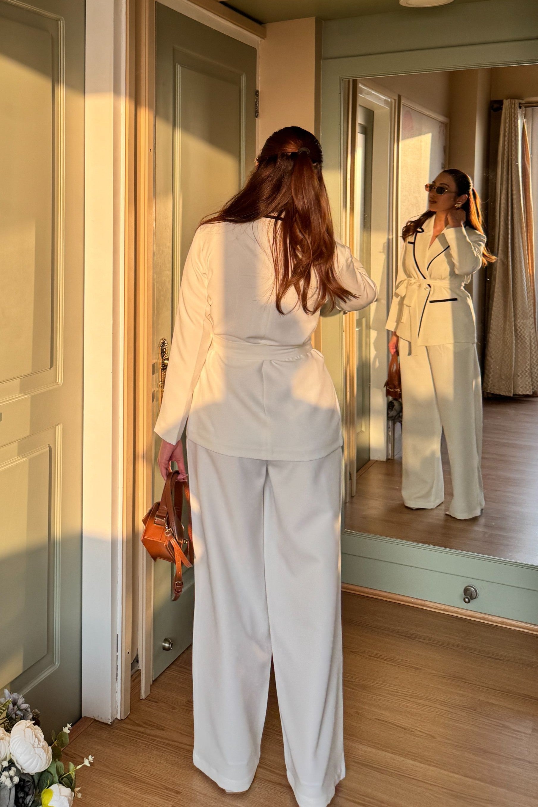 Elina Blazer Co-ord Set | White