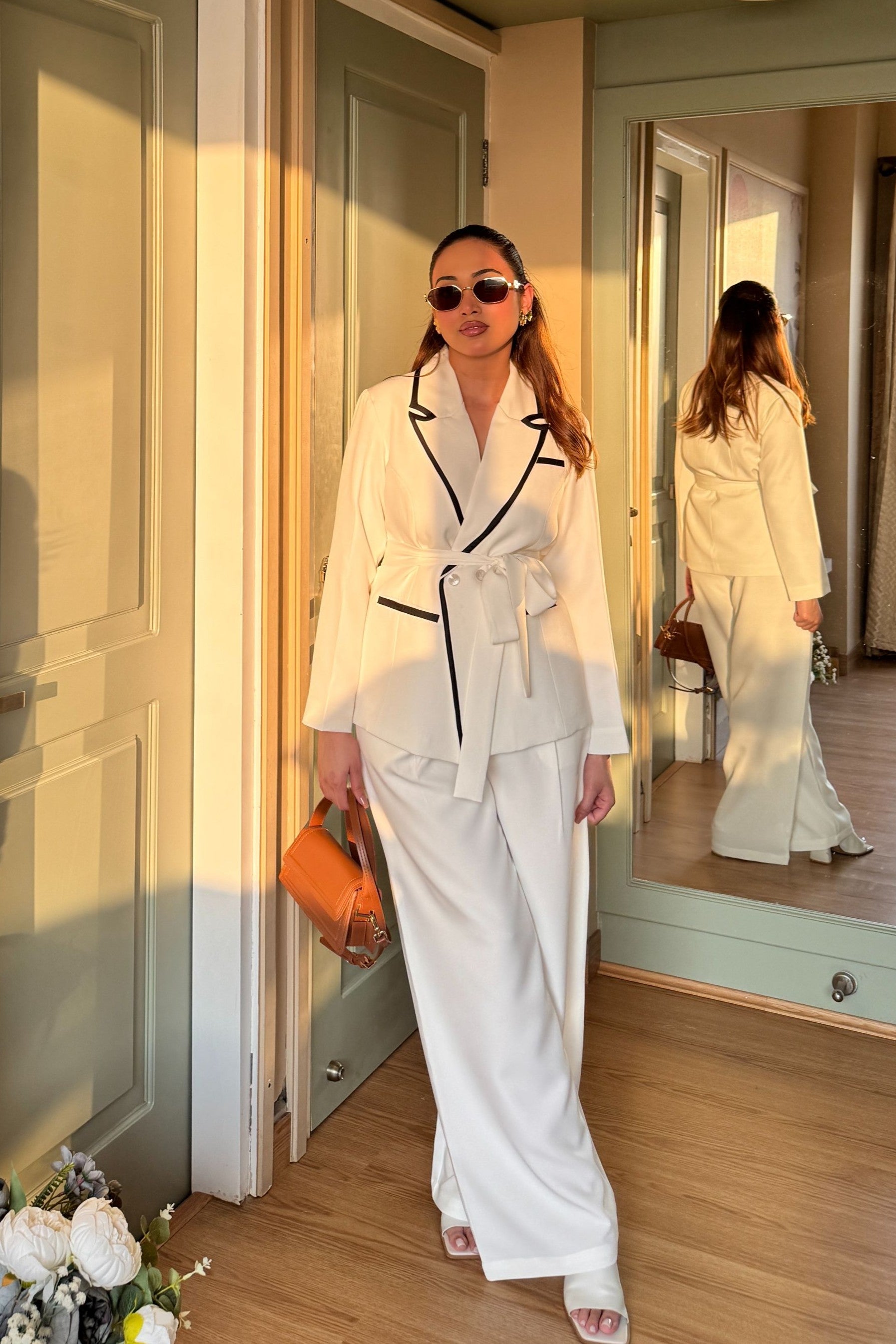 Elina Blazer Co-ord Set | White