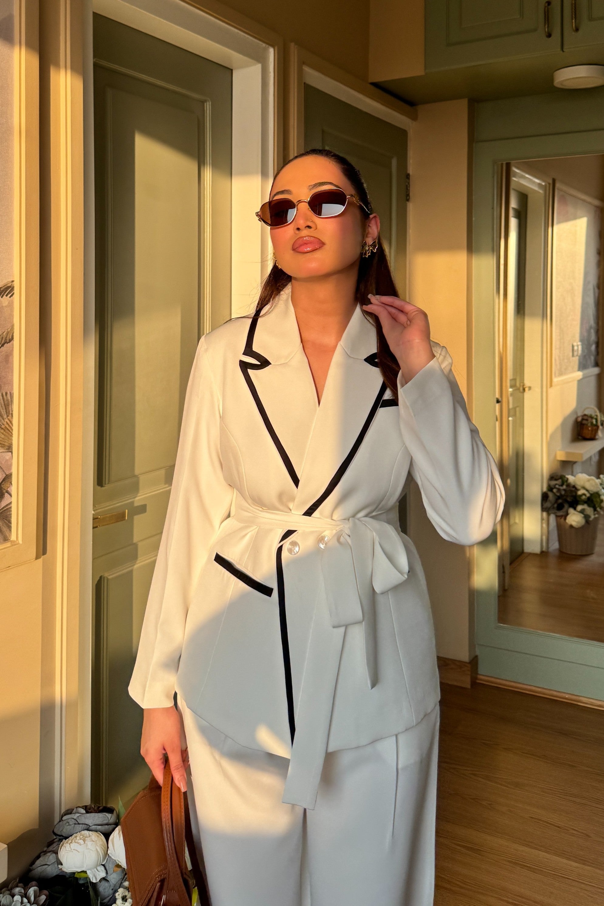 Elina Blazer Co-ord Set | White