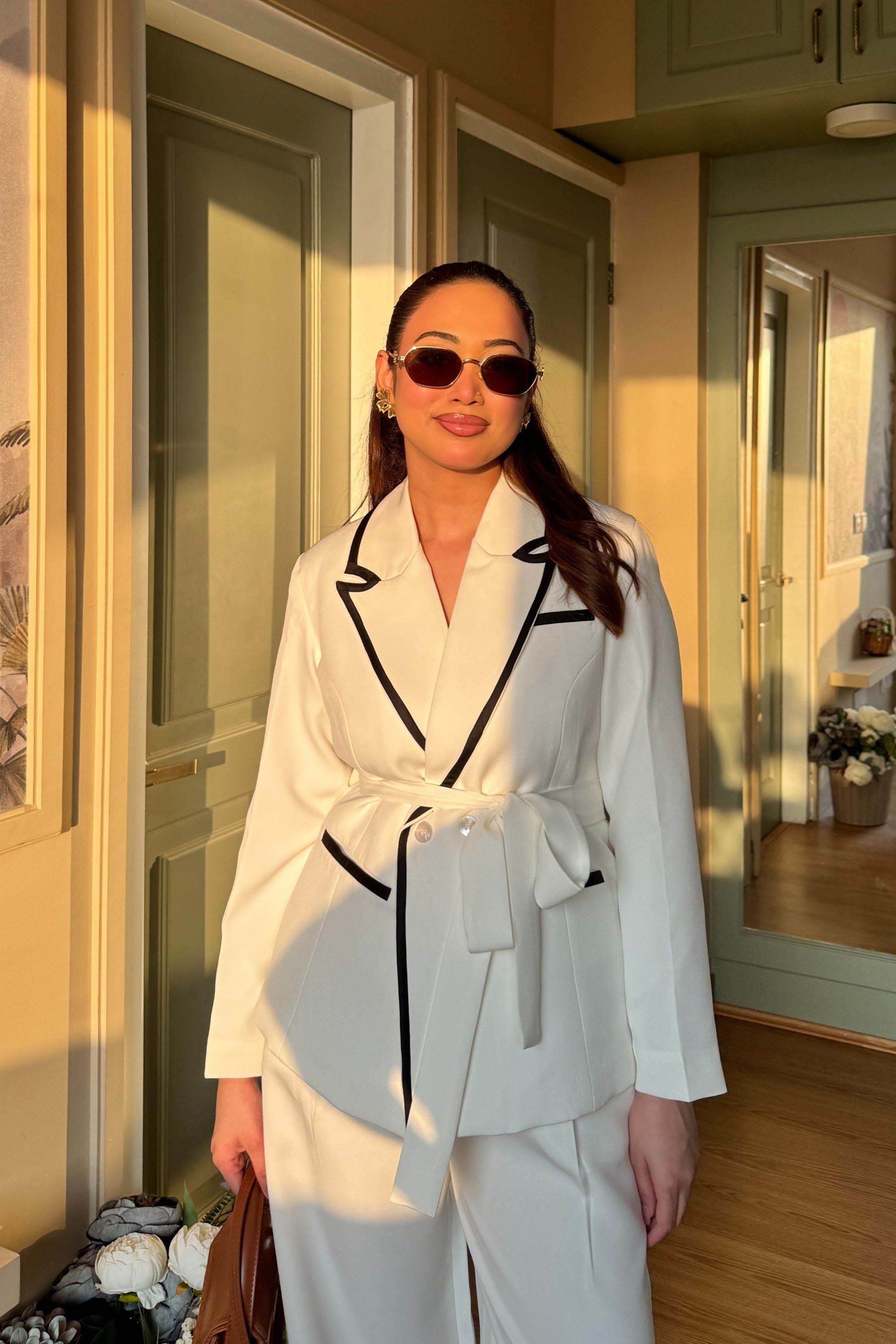 Elina Blazer Co-ord Set | White