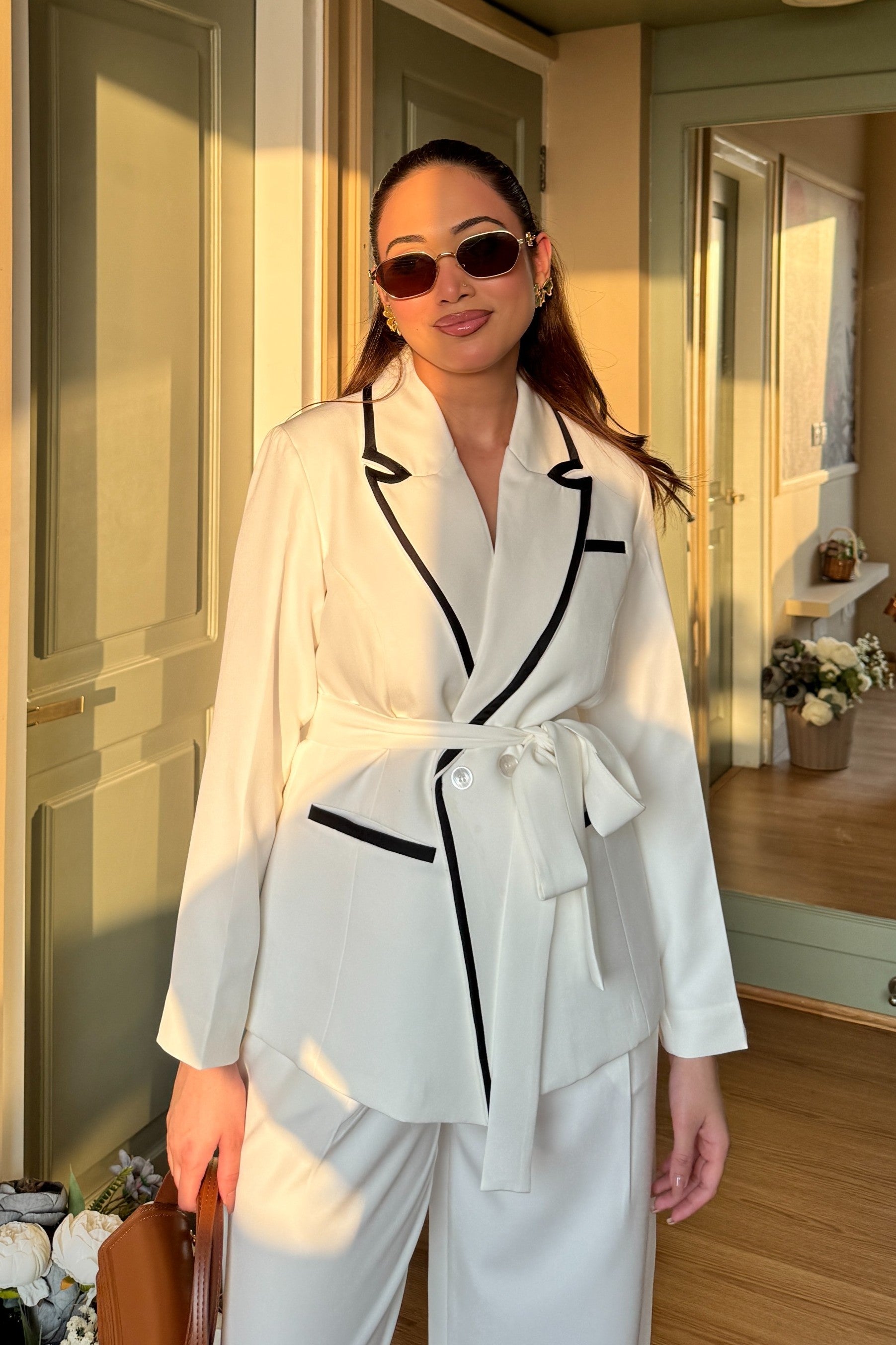 Elina Blazer Co-ord Set | White