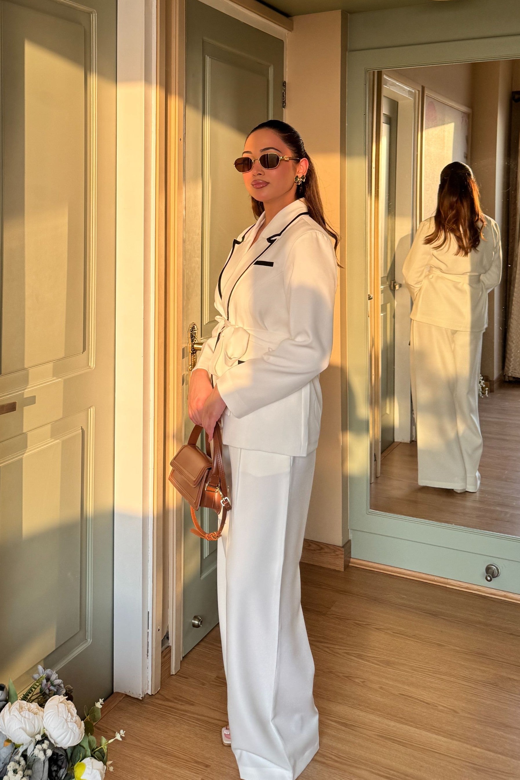 Elina Blazer Co-ord Set | White