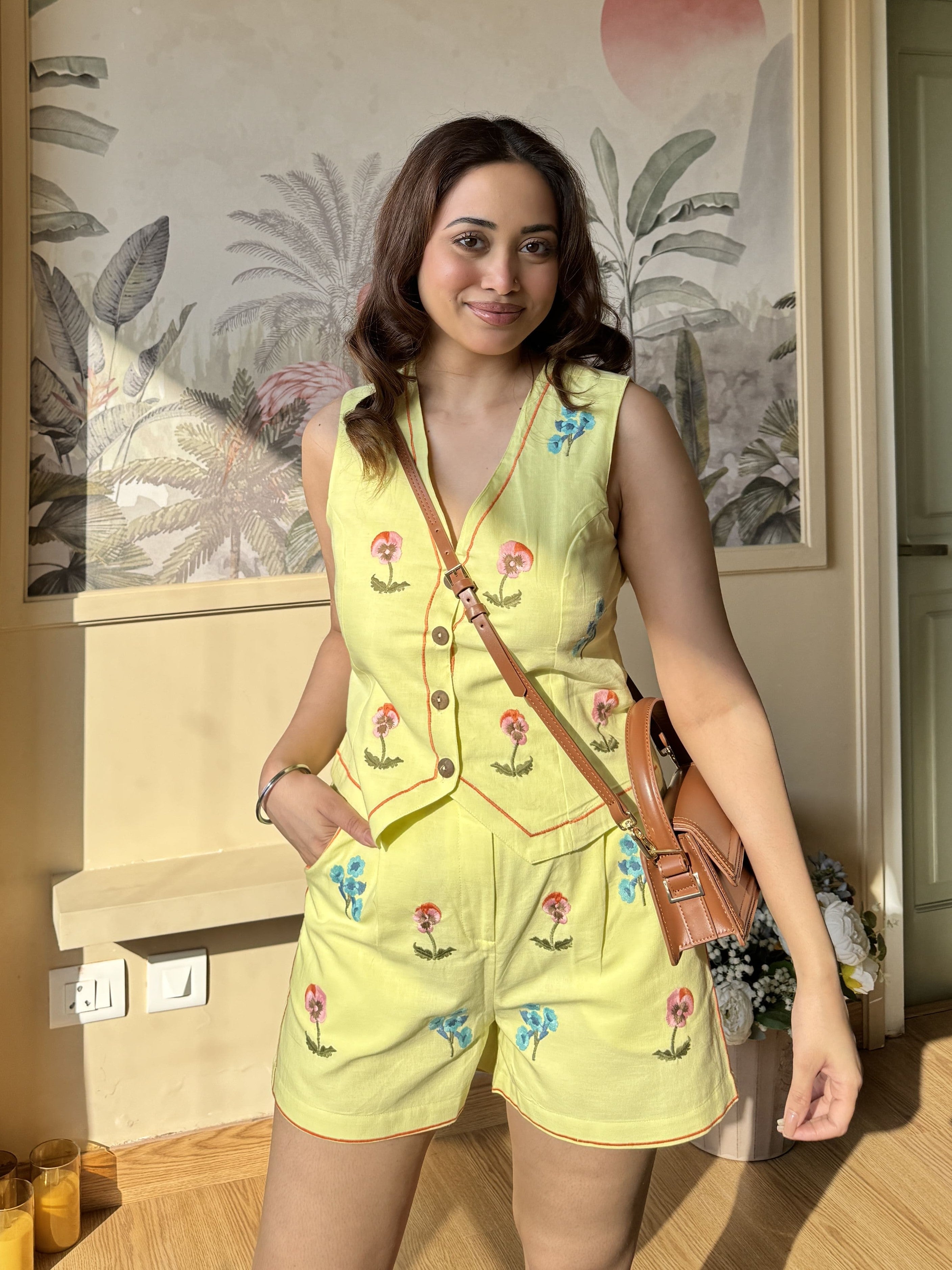 Embroidery Co-Ord Set | Yellow