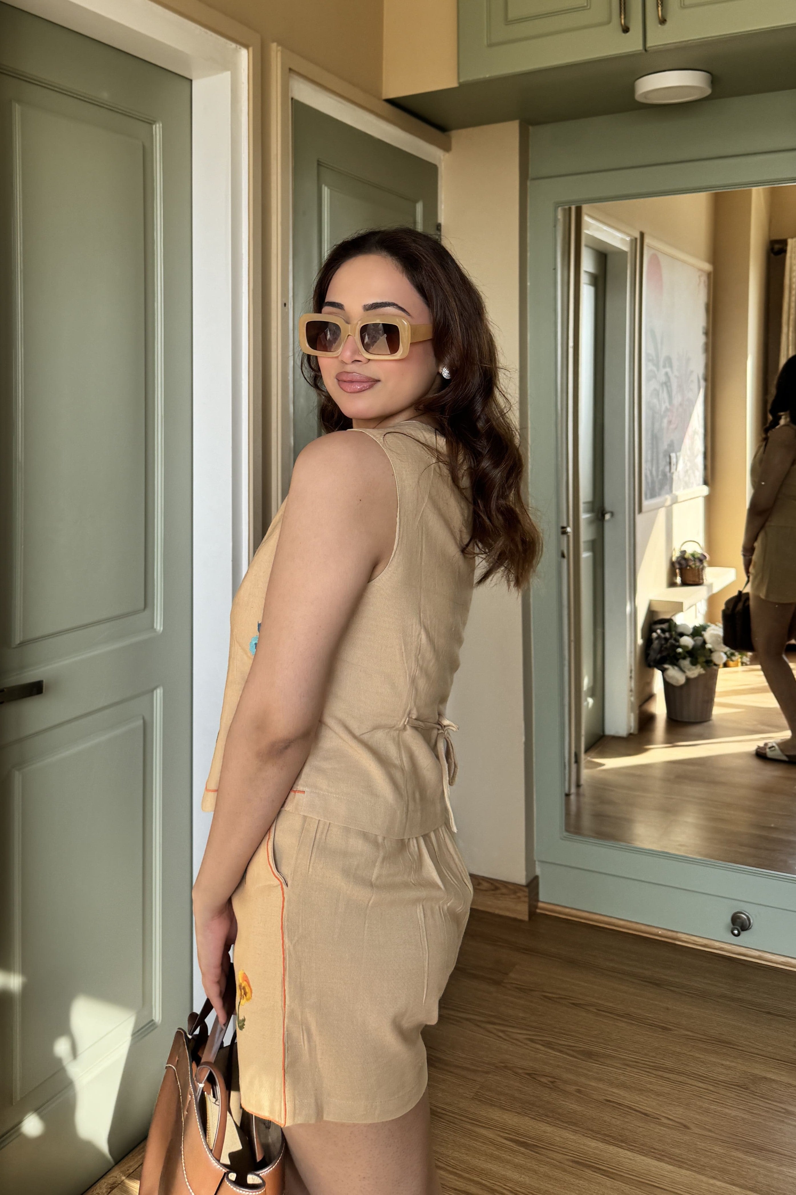 Embroidery Co-ord Set | Sand