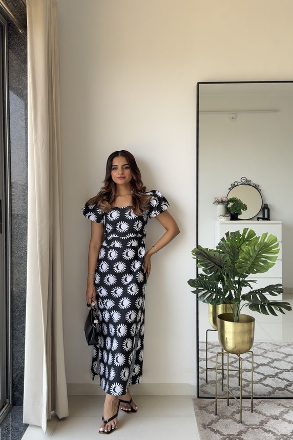 Printed Backless Maxi Dress