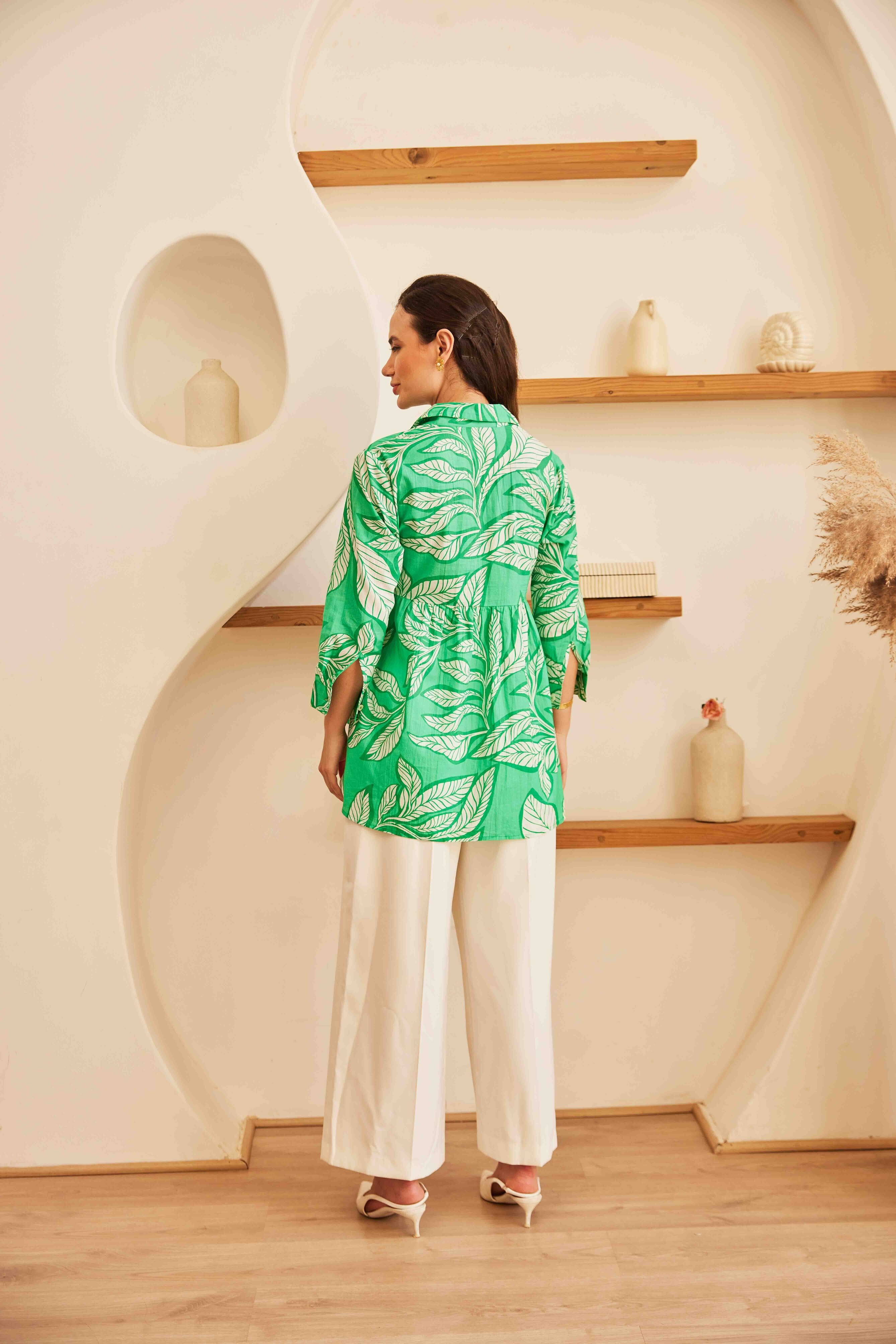Printed Ecru Top