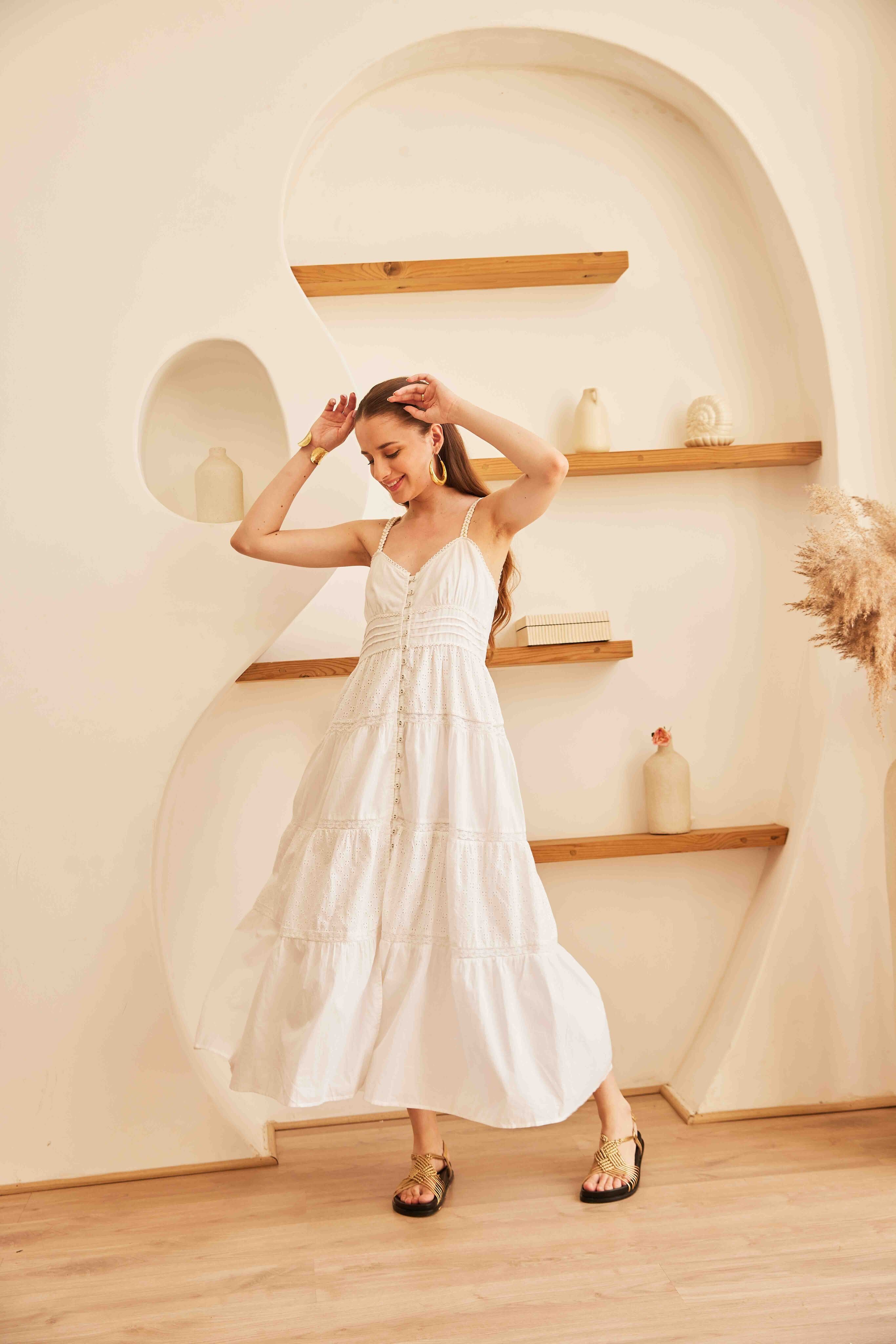 Elena Maxi Dress | White