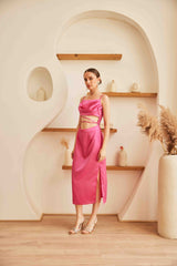 Satin Maxi with Cut Outs | Pink Pink Party Wear Dress