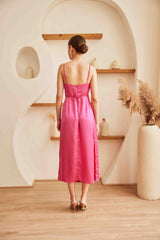Satin Maxi with Cut Outs | Pink Pink Party Wear Dress