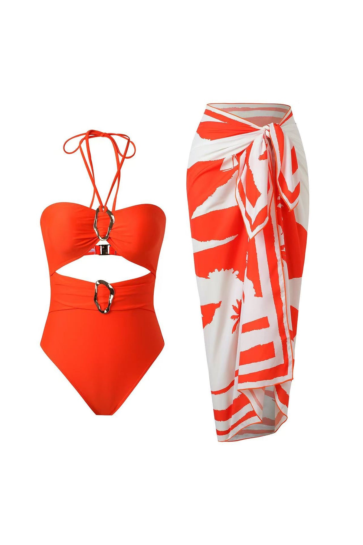 Coral Horizon | Orange & Ivory