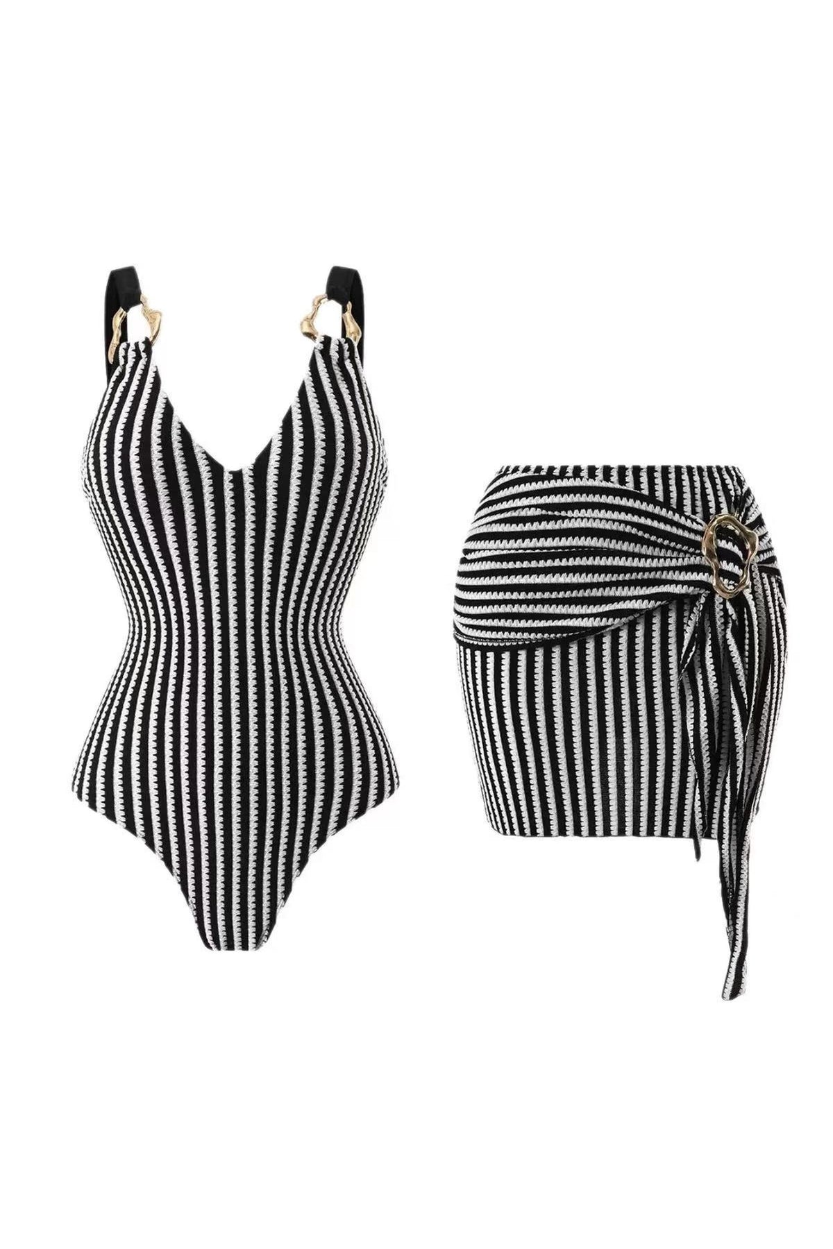 Riviera Stripe | Black & Ivory