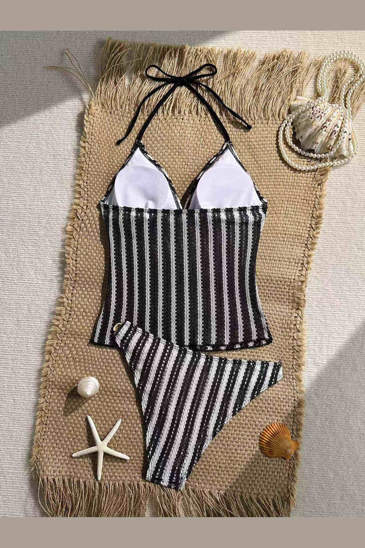 Shell Stripe | Black & Ivory