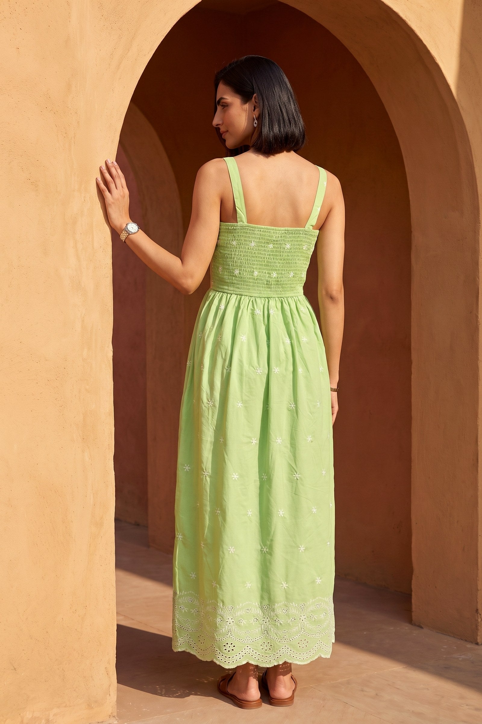 Maxi With Embroidery | Green
