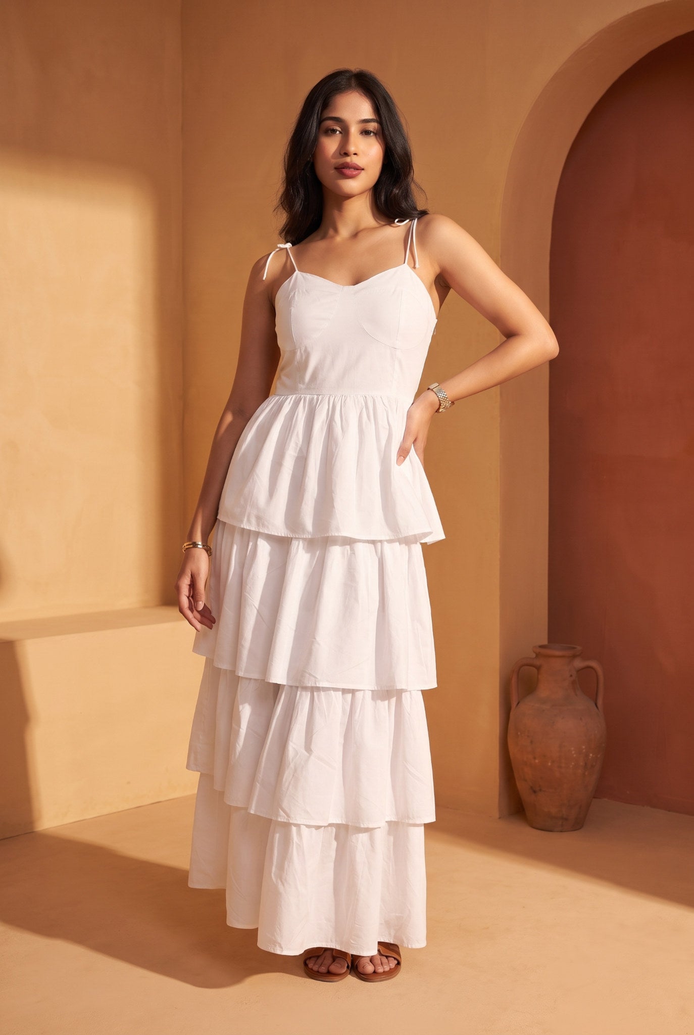 Layered Maxi Dress | White