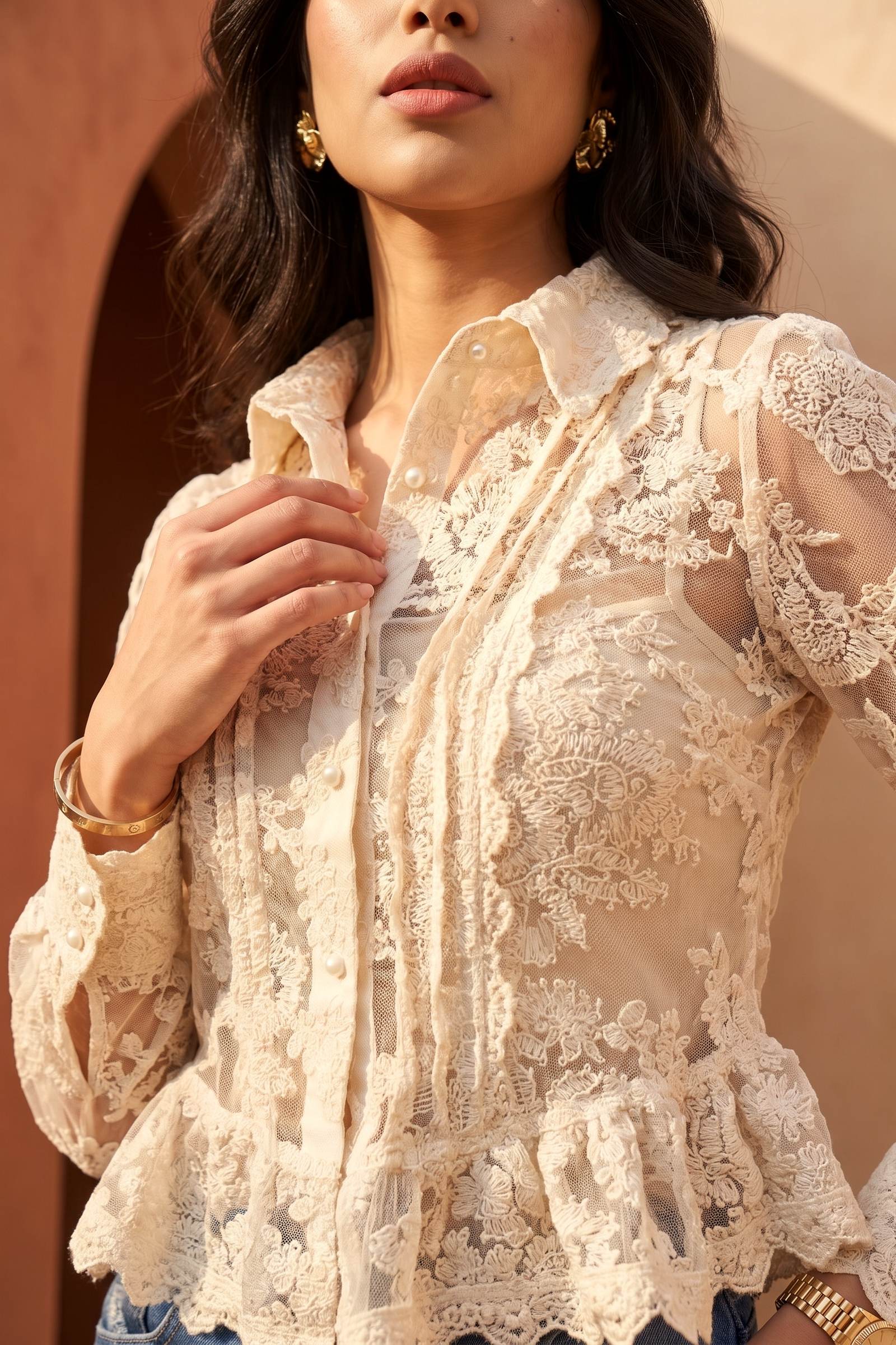 Textura Lace Shirt