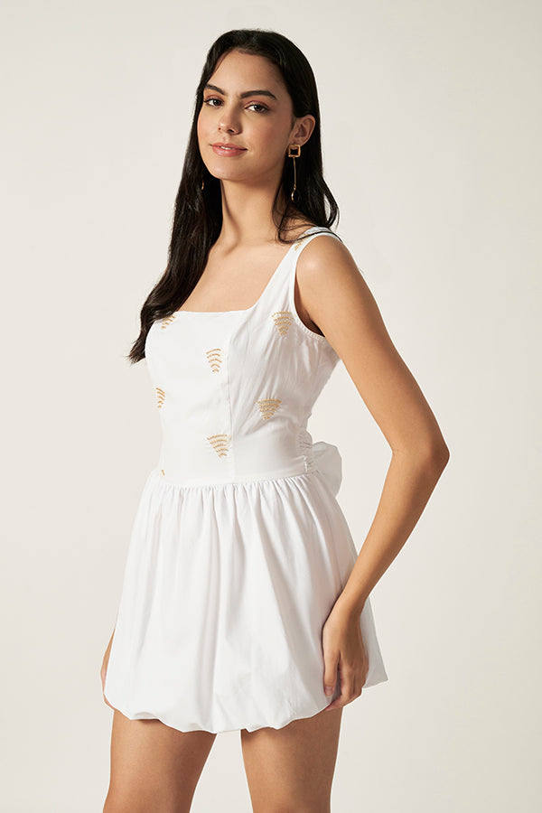 Backless Short Dress | White