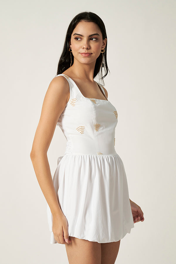 Backless Short Dress | White