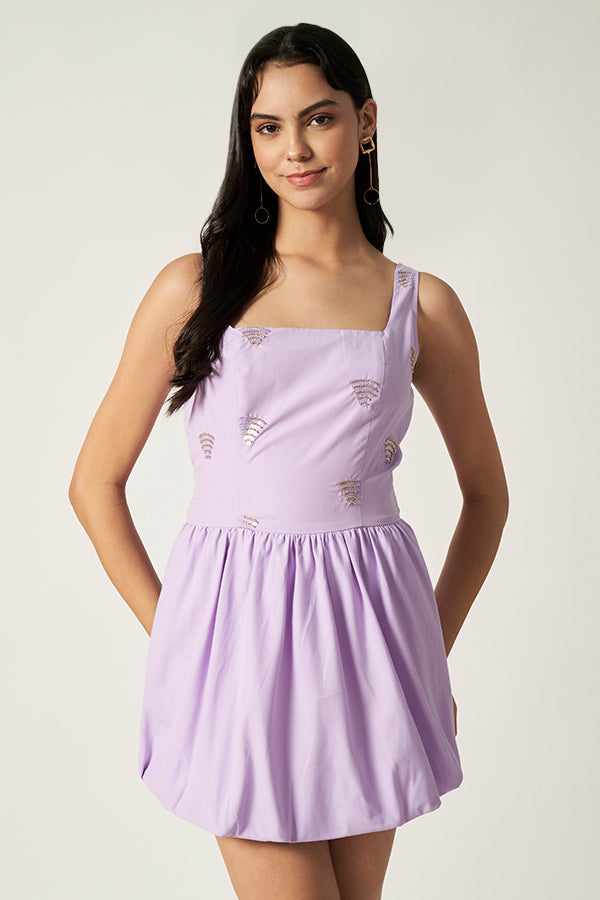 Backless Short Dress | Lilac