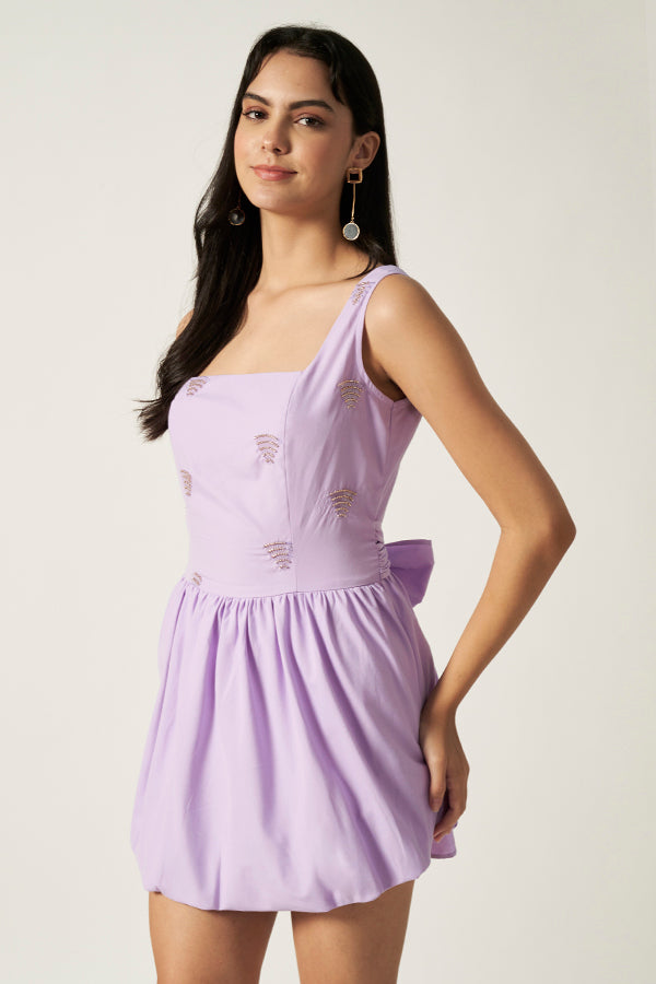 Backless Short Dress | Lilac