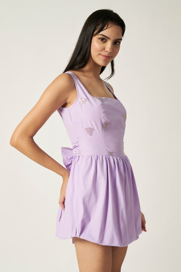Backless Short Dress | Lilac