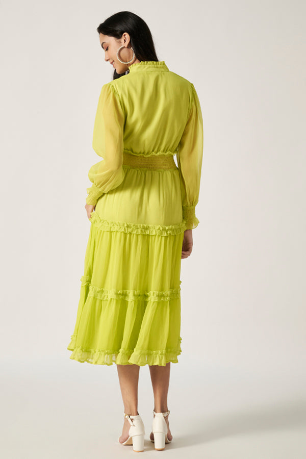 Textured Maxi Dress | Green