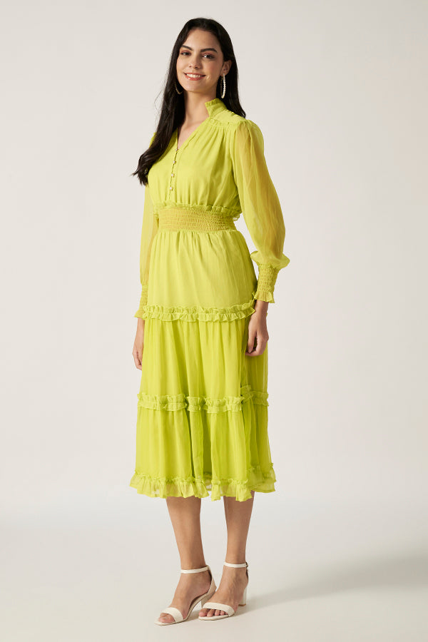 Textured Maxi Dress | Green