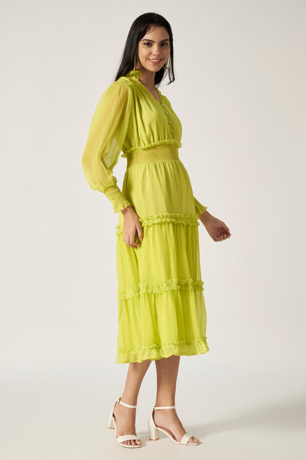 Textured Maxi Dress | Green