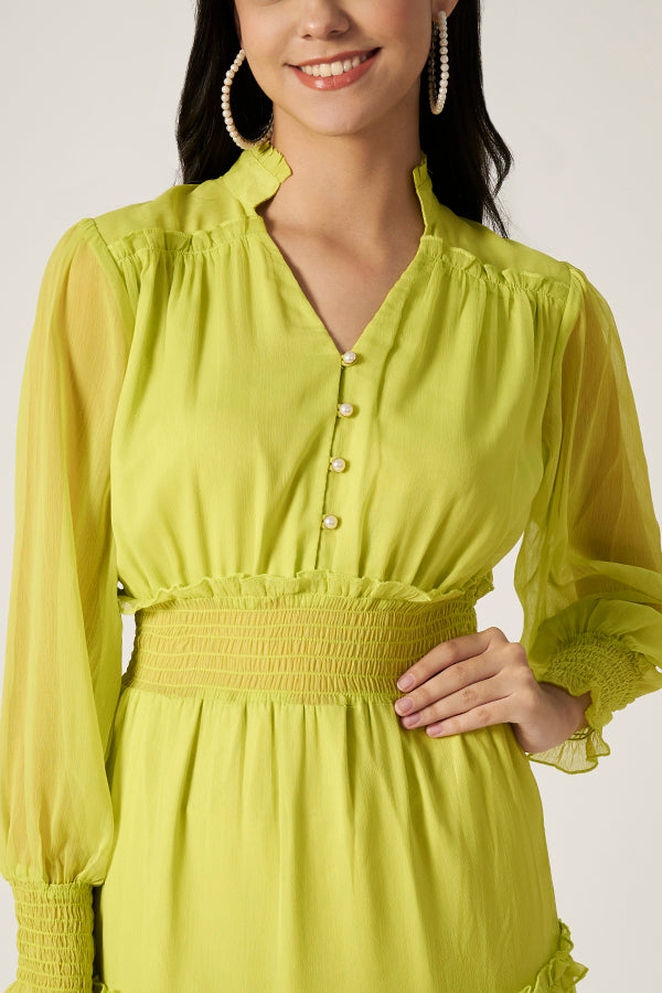 Textured Maxi Dress | Green