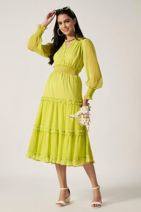 Textured Maxi Dress | Green