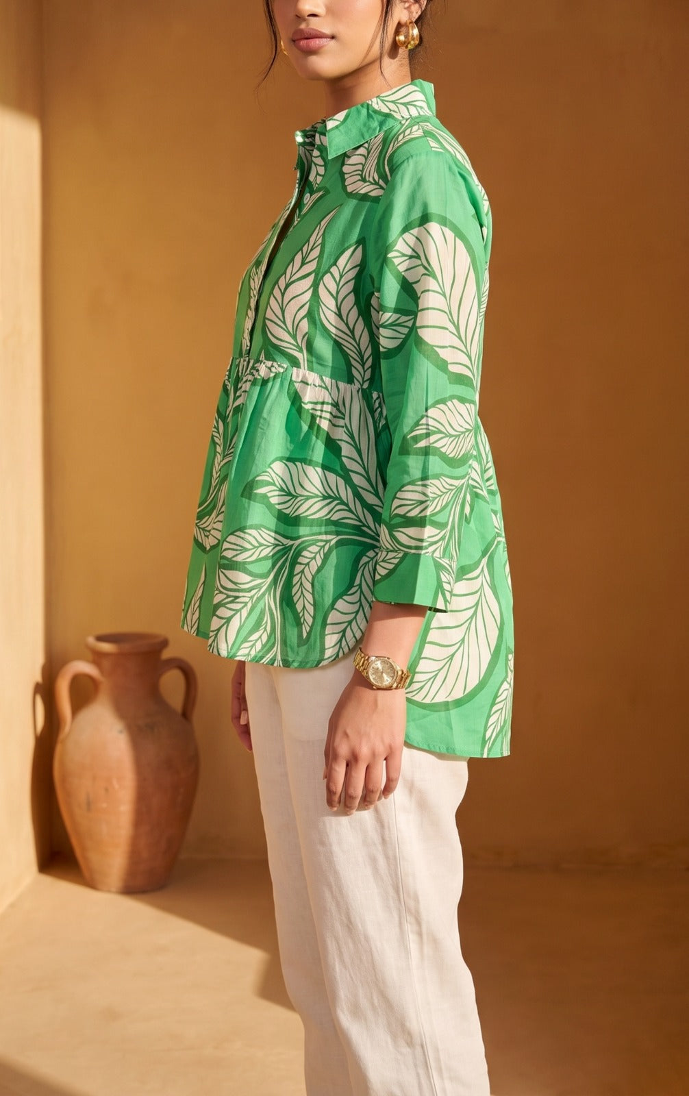 Printed Ecru Top
