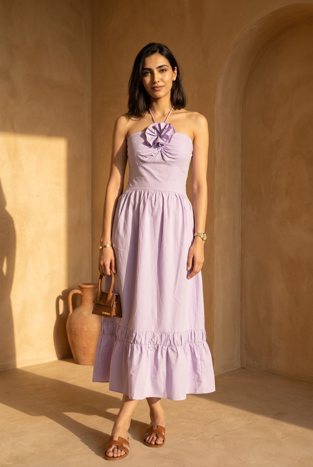 Maxi With Flower Detailing | Lilac