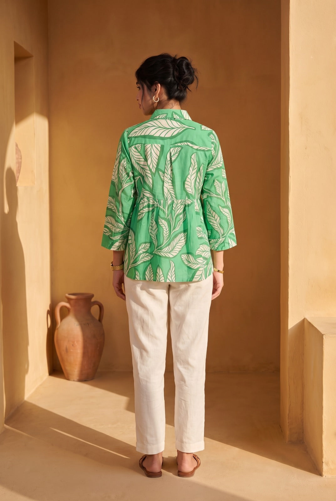 Printed Ecru Top